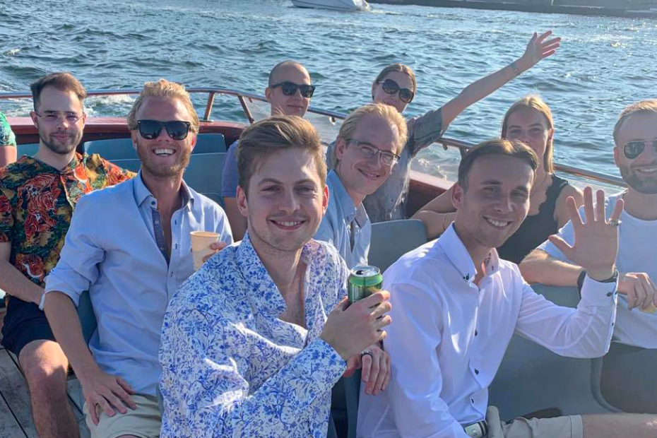 swiipe team photo on a boat