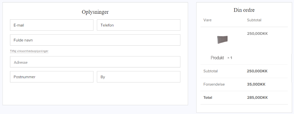 Checkout designet til Juleshopping