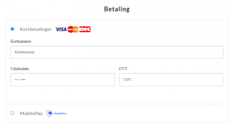Swiipe Checkout med logoer